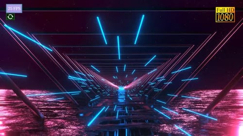 Neon Futuristic Triangle Tunnel Loop