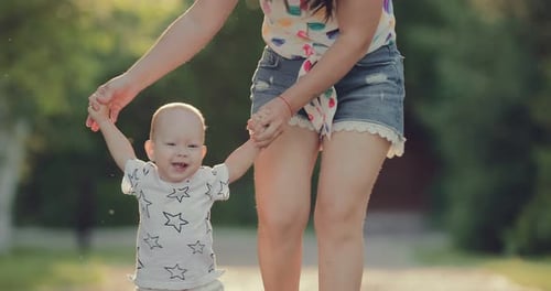 Baby Learning to Walk with Guiding Adult