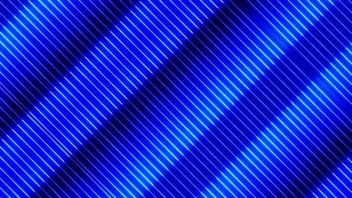 Neon Blue Diagonal Lines Loop Background