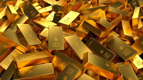 1 Kilo Goldbarren verstreut