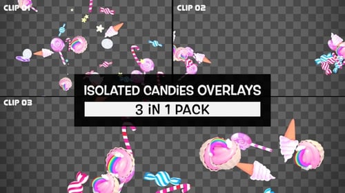 Animated Falling Candies and Sweets Overlays Pack