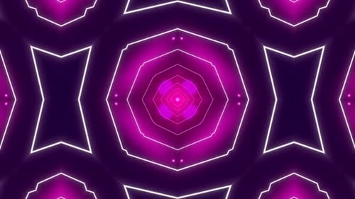 Pulsating Neon Geometric Abstract Background Loop
