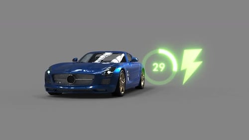 Electric Car Charging Progress Animation