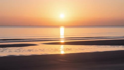Orange Sky at Sunset over Ocean Beach