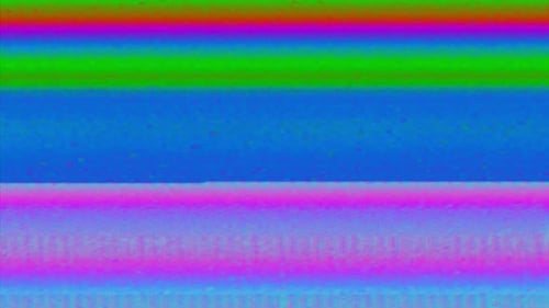 Playback of VHS videotapes bugs and static noise background, light static TV lines.