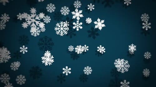 Falling Snowflakes Form Merry Christmas Animated Title
