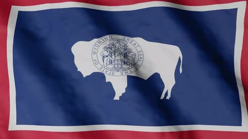 Realistic Waving Flag of Wyoming State