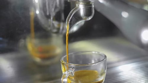 Coffee Machine Dispensing Fresh Espresso Shot