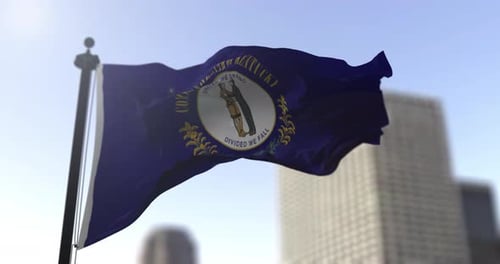 Realistic Kentucky State Flag Waving Animation