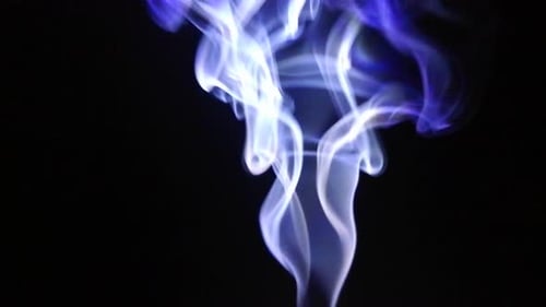 Swirling Blue Smoke on Black Background