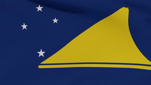 Animated Tokelau National Flag Waving Loop