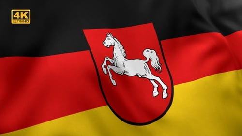 Realistic Waving Flag of Lower Saxony Germany