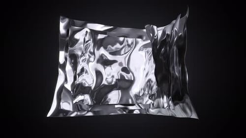 Abstract Silver Fluid Metallic Wave Motion Background