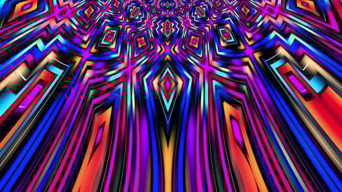Psychedelic Abstract Geometric Lines Moving Tunnel Loop