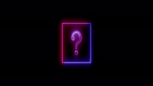 Glowing Neon Question Mark Reveal Animation