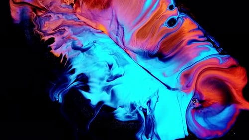 Marble Texture Ink fließt in blauen, roten, gelben und schwarzen Hintergrund
