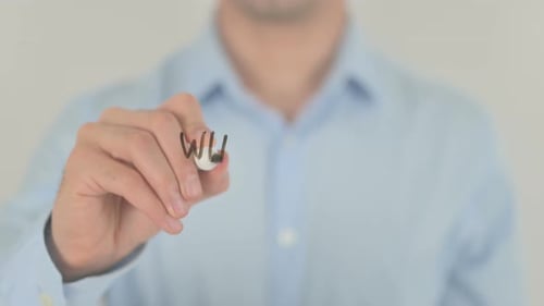 Where to Invest, Man Writing on Transparent Screen