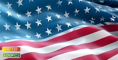 Waving United States Flag Seamless Loop Patriotic Background