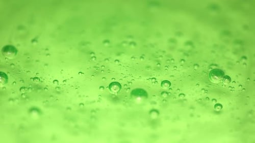Bright Green Gel with Bubbles Extreme Close Up