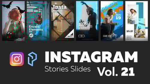 Modern Instagram Stories Slides with Geometric Transitions