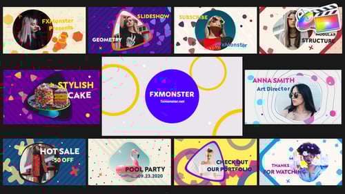 Vibrant Geometric Slideshow with Dynamic Modern Transitions