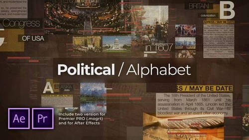 Dynamic Alphabet History Slideshow with Glitch Transitions