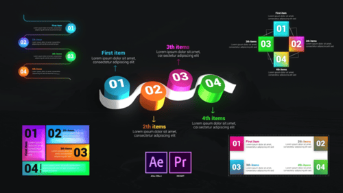 Clean Infographic Lists for Data Visualization and Presentations