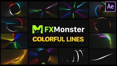 Dynamic Animated Colorful Lines Motion Graphics Pack