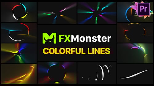 Colorful Flying Lines | Premiere Pro MOGRT