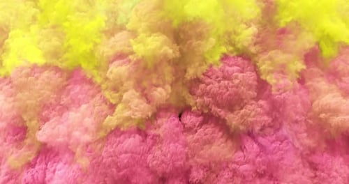 Colorful smoke effect flowing with turbulences and speed.