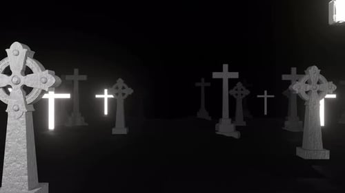 Halloween-Kreuz Neon 01 4k
