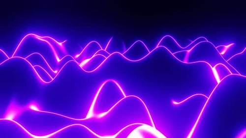 Abstract Glowing Neon Waves Motion Background Loop