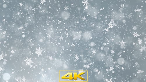 Realistic Falling Snowflakes Winter Overlay Animation