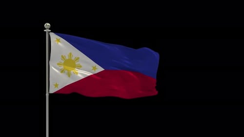 Realistic Waving Flag of Philippines on Alpha Channel