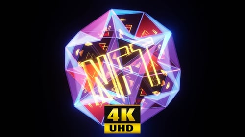 Futuristic NFT Token Animation with Geometric Crystal