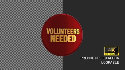 Freiwillige brauchten rotierendes Looping-Abzeichen mit Alpha-Kanal