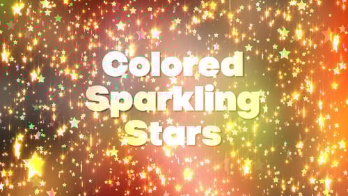 Falling Colorful Sparkling Stars Background Overlay