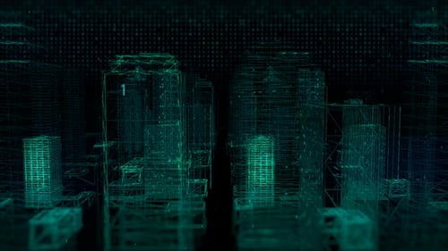 Estructura alámbrica de ciudad digital