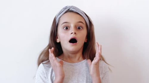 Shocked Kid Fear Horror Astounded Terrified Girl