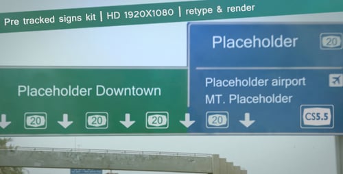 Tracked Traffic Signs Kit vol.2, Openers ft. vehicle & track - Envato