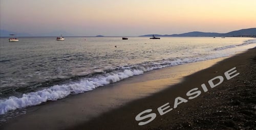 Beach Scene at Sunrise with Gentle Waves