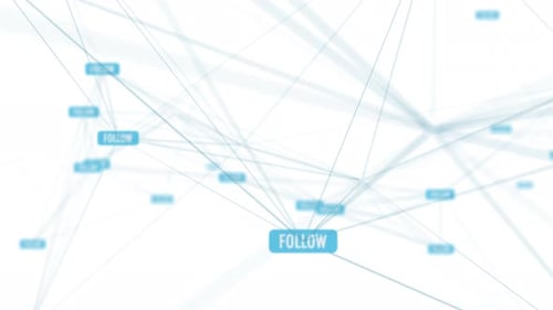 Animated Social Media Network with Follow Buttons