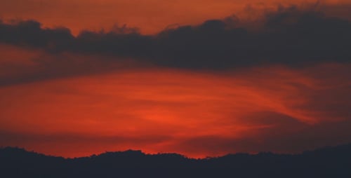 Red Sky And Black Cloud