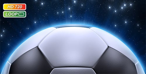 Animated 3D Soccer Ball Rotating in Starry Space