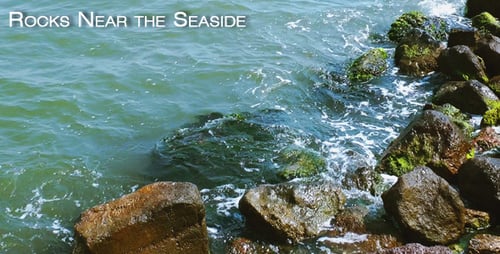 Waves Crashing on a Rocky Beach Shoreline