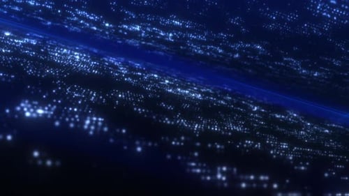 Blue Digital Data Stream Grid Background
