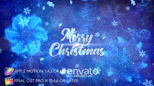 Magical Christmas Greeting Card: Elegant Winter Titles with Snowflake Particles