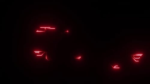 Red Neon Circuit Board Lines Abstract Technology Animation