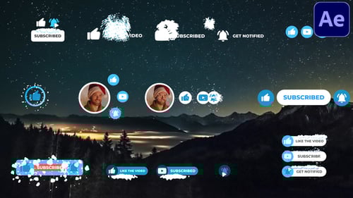 Snowy Social Media Subscribe Buttons and Notification Alerts
