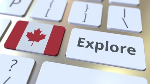 Explore Canada Button Key Press on Computer Keyboard